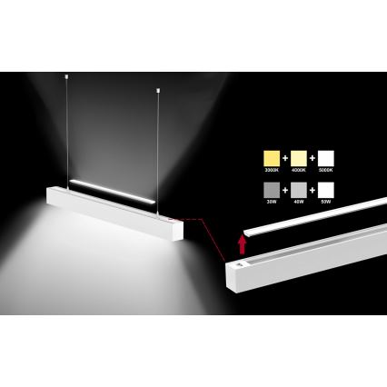 Sinclair - Стельовий LED світильник LSM LED/40W/230V 3000K/4000K/5000K 120 см срібний