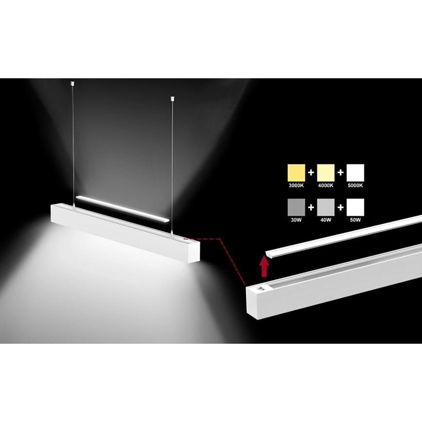 Sinclair - Стельовий LED світильник LSM LED/40W/230V 3000K/4000K/5000K 120 см срібний