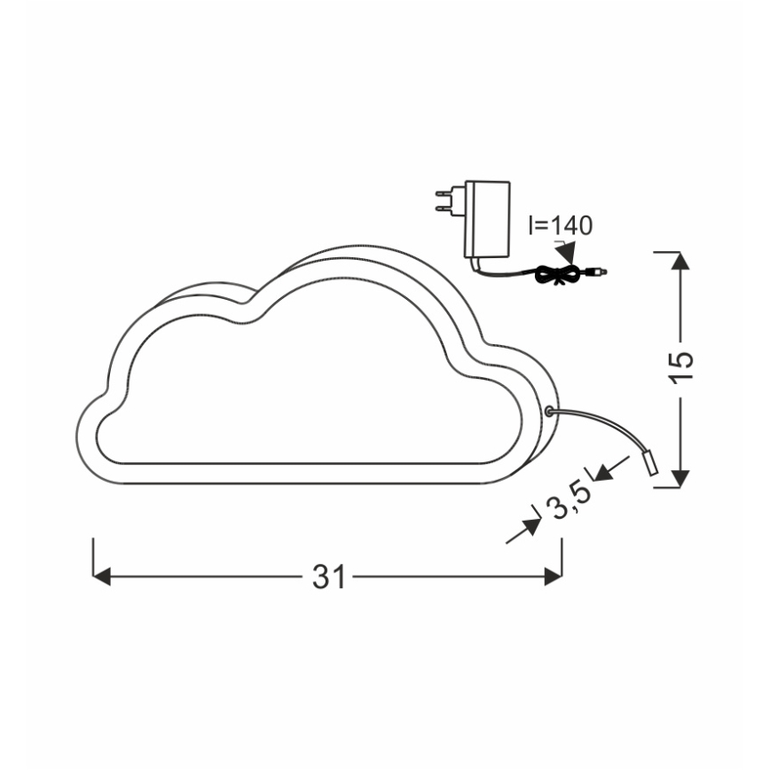 Синя настільна лампа для дітей CLOUD LED/11W/230V