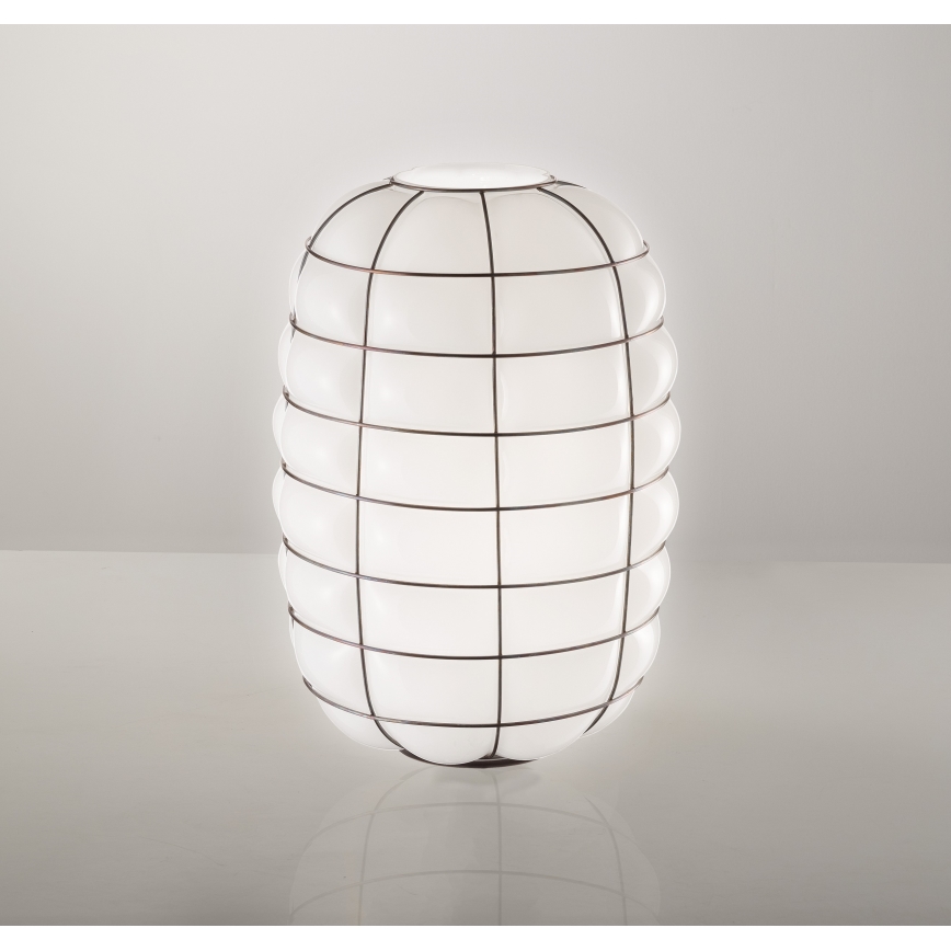 SIRU - Настенный светильник LANTERNA 1xE27/60W/230V черный/белый Венецианское стекло