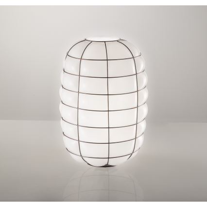 SIRU - Настенный светильник LANTERNA 1xE27/60W/230V черный/белый Венецианское стекло