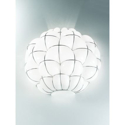SIRU - Настенный светильник POUFF 1xE27/60W/230V блестящий хром/белый Венецианское стекло