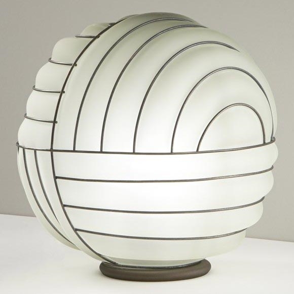 SIRU - Настільна лампа CARTESIO 1xE27/60W/230V коричневий/білий венеціанське скло