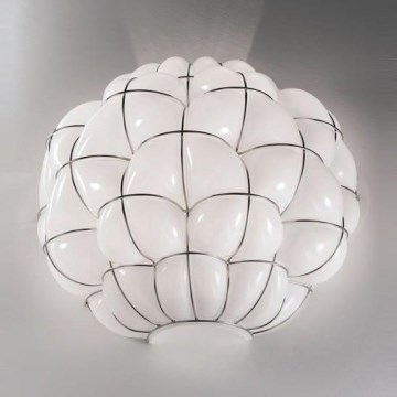 SIRU - Настінний світильник POUFF 1xE27/60W/230V глянцевий хром/білий венеціанське скло
