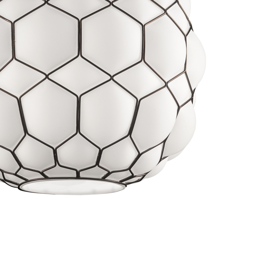 SIRU - Підвісна люстра GALAPAGOS 1xE27/60W/230V чорний/білий венеціанське скло