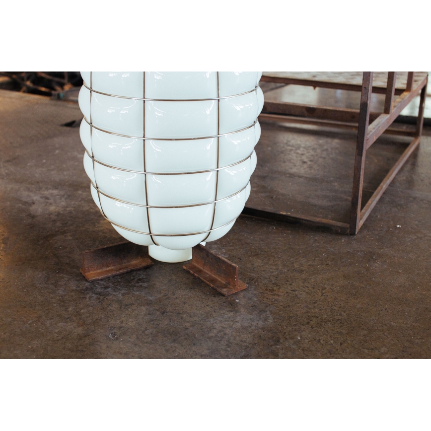 SIRU - Підвісна люстра LANTERNA 1xE27/60W/230V діаметр 32 см чорний/білий венеціанське скло