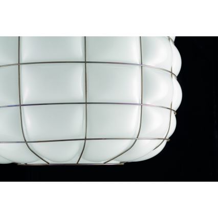 SIRU - Підвісна люстра TERRA 1xE27/60W/230V чорний/білий венеціанське скло