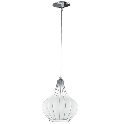 SIRU - Подвесная люстра AURIGA 1xE14/40W/230V диаметр 26 см матовый хром/белый Венецианское стекло