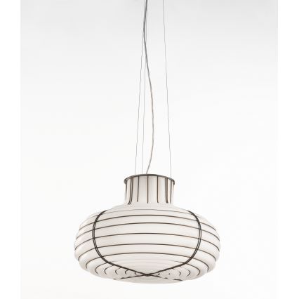 SIRU - Подвесная люстра CHAPEAU 2xE14/40W/230V матовый хром/белый Венецианское стекло