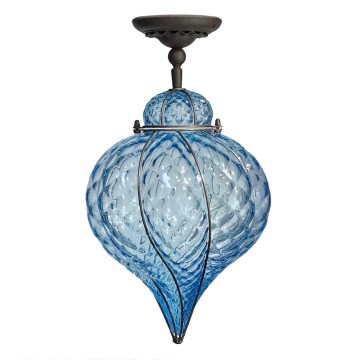 SIRU - Пристельова люстра GOCCIA 1xE27/60W/230V діаметр 25 см синій/коричневий венеціанське скло