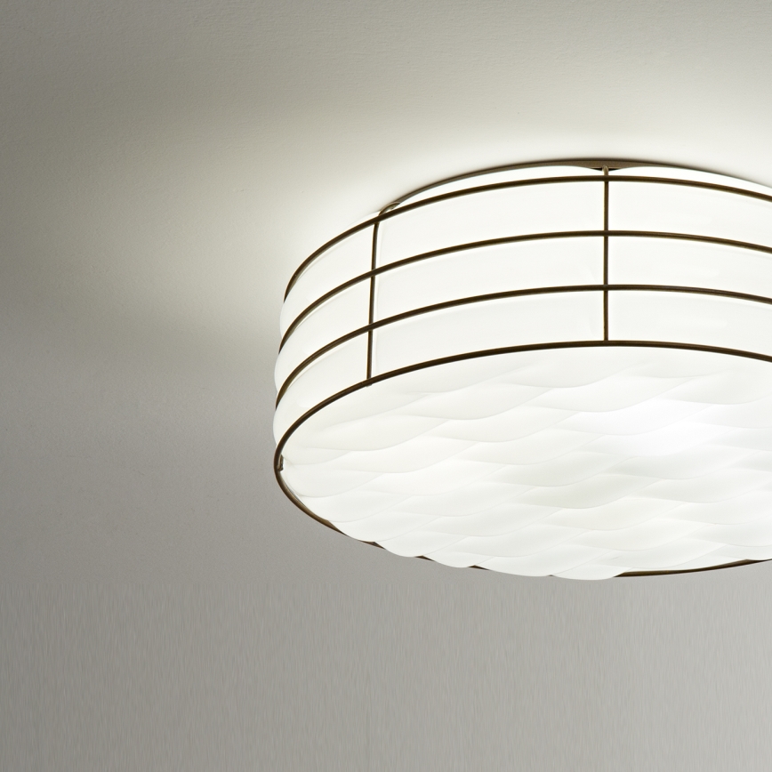 SIRU - Стельовий світильник TAMIS 3xE14/40W/230V чорний/білий венеціанське скло