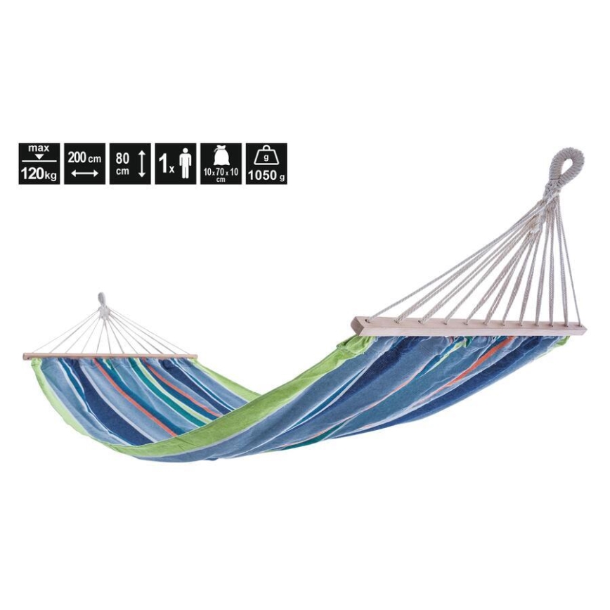 Сітчастий гамак 200x80 см, синій