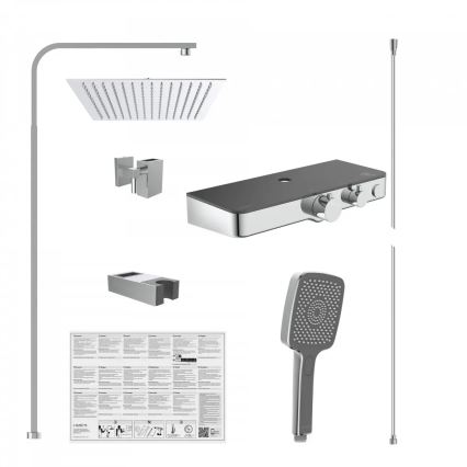 Schütte 60531 - Душовий комплект з термостатним змішувачем OCEAN глянцевий хром/антрацит