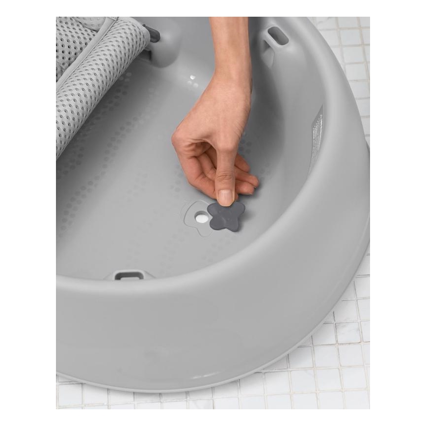 Skip Hop - Дитяча ванночка з ергономічним килимком MOBY 3 сіра