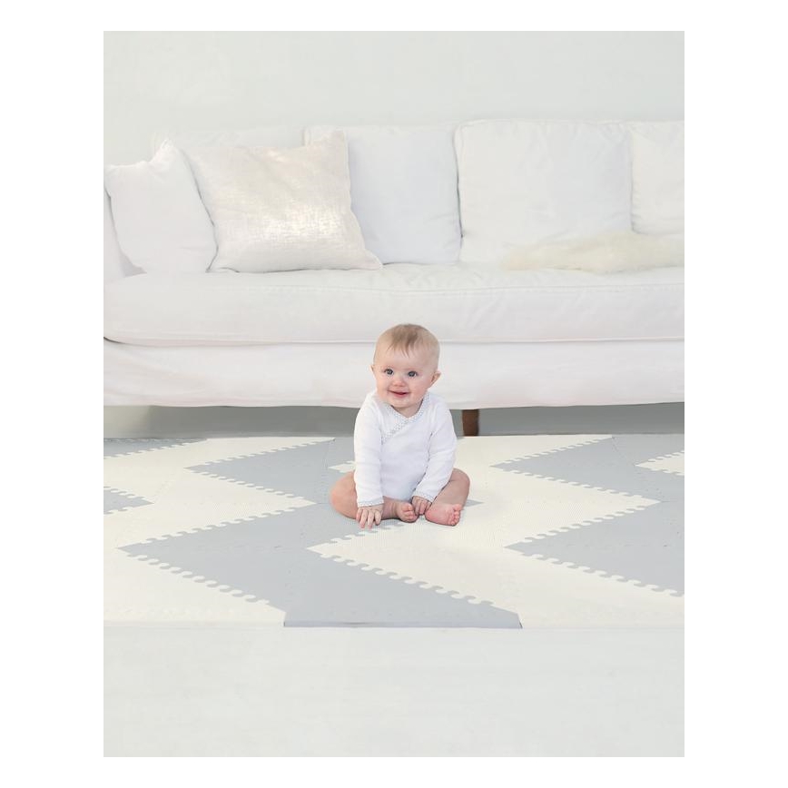 Skip Hop - Дитячий килимок-пазл 72 шт. сірий/бежевий