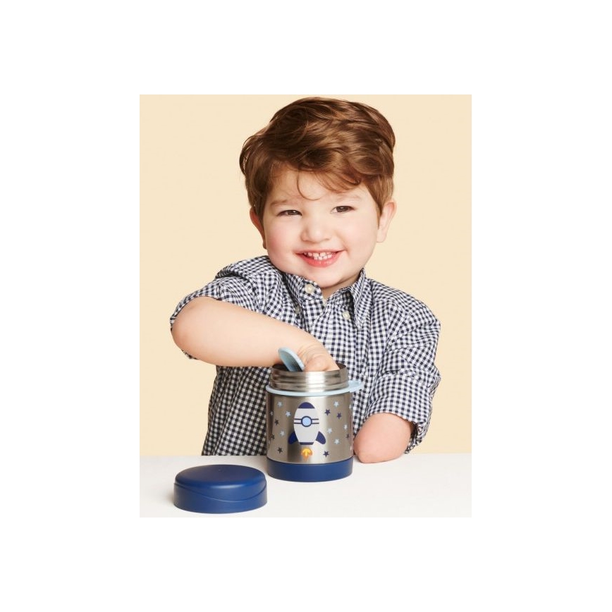 Skip Hop - Термоконтейнер із ложкою/виделкою SPARK STYLE 325 мл космічна ракета