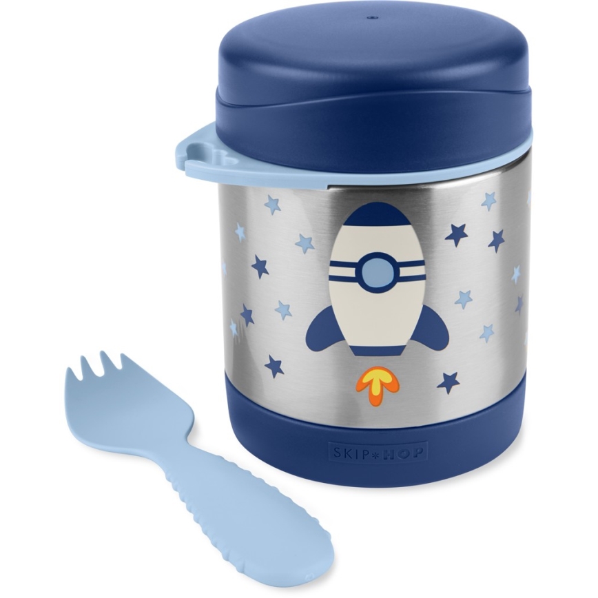 Skip Hop - Термоконтейнер із ложкою/виделкою SPARK STYLE 325 мл космічна ракета