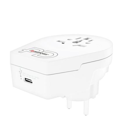 Подорожній адаптер Europe USB C20PD для іноземців у Чехії, USB-C 20W, тип E/F