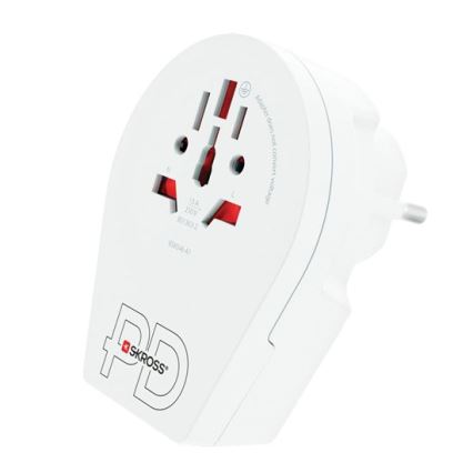 Подорожній адаптер Europe USB C20PD для іноземців у Чехії, USB-C 20W, тип E/F