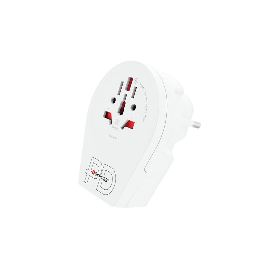 Подорожній адаптер Europe USB C20PD для іноземців у Чехії, USB-C 20W, тип E/F
