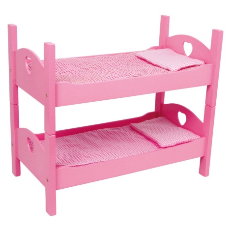 Small Foot - Двухъярусная кровать для кукол розовый