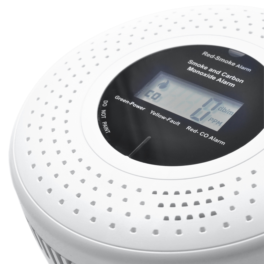 Детектор диму та чадного газу з LCD-дисплеєм 2xAA
