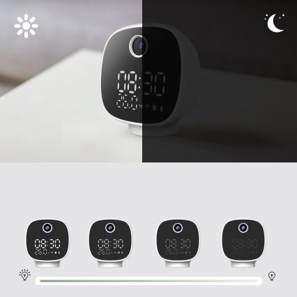 Розумна камера з будильником, термометром і світлодіодним підсвічуванням 1296p 3Mpx 5V Wi-Fi Tuya IP65