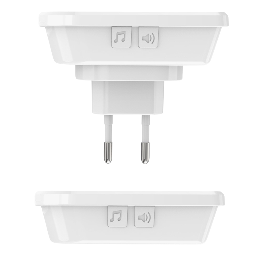 НАБІР 2x Бездротовий дверний дзвінок 230V/3xAAA IP56 білий