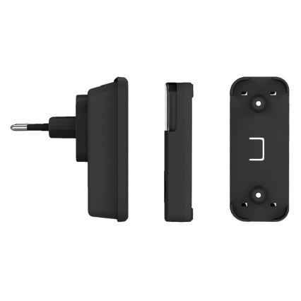 Бездротовий дверний дзвінок в розетку 230V/1xCR2032 IP56 чорний