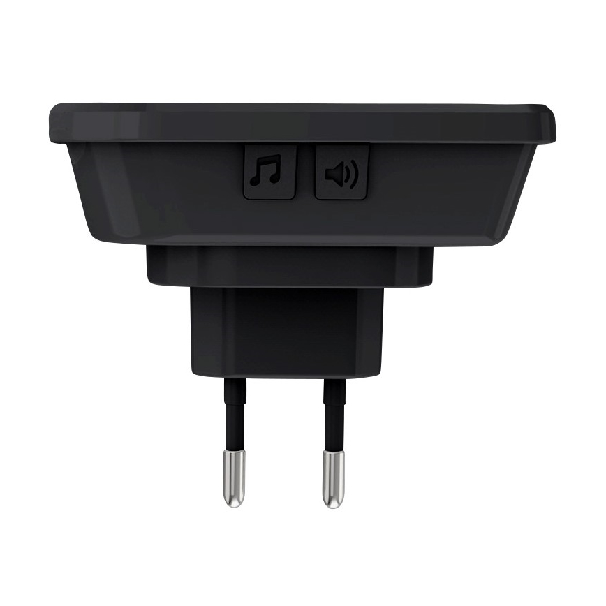 Бездротовий дверний дзвінок в розетку 230V/1xCR2032 IP56 чорний
