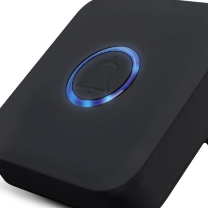 Бездротовий дверний дзвінок в розетку 230V IP56 чорний