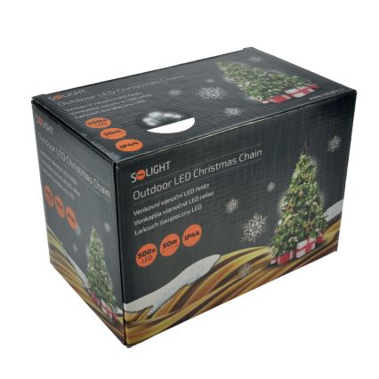 Светодиодная уличная рождественская гирлянда 500xLED/8 функций IP44 55 м холодный белый