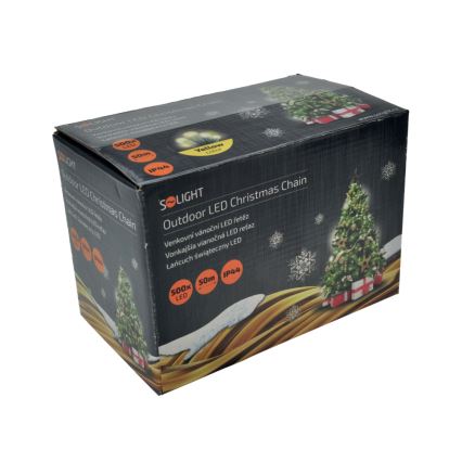 Светодиодная уличная рождественская гирлянда 500xLED/8 функций IP44 55 м теплый белый