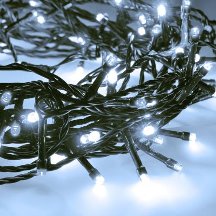 LED уличная гирлянда 50×LED / 8 функций, 8 м, IP44, холодный белый