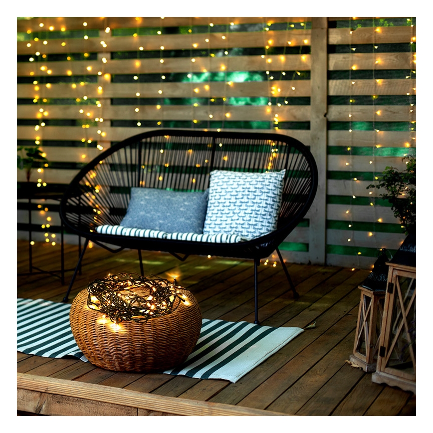 Светодиодная уличная рождественская гирлянда 50xLED/8 режимов 8 м IP44 теплый белый