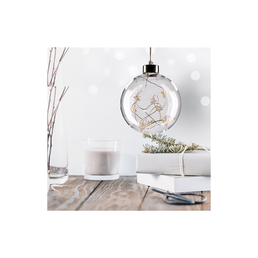 LED Різдвяна куля 10xLED/2xAA