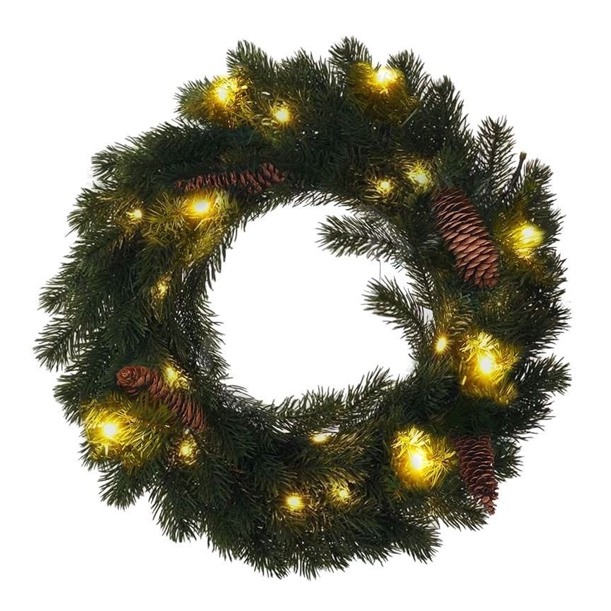 Вуличний різдвяний LED вінок 15xLED/3xAA IP44