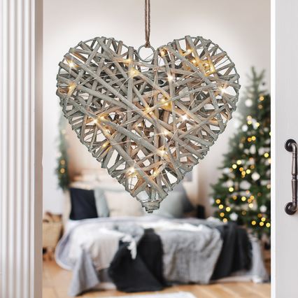 Різдвяна LED декорація LED/2xAA ротанґ