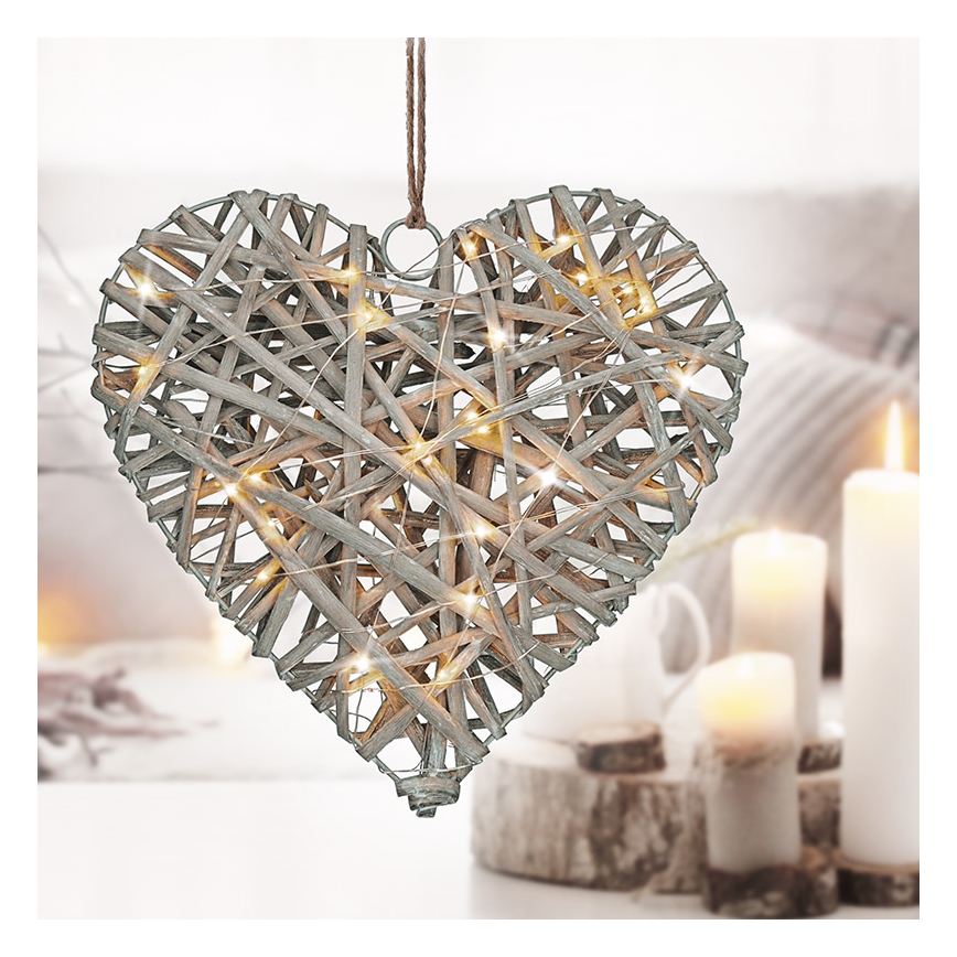 Різдвяна LED декорація LED/2xAA ротанґ