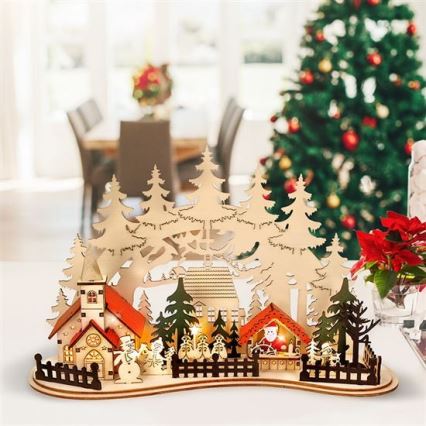 Світлодіодна різдвяна декорація LED/2xAAA містечко