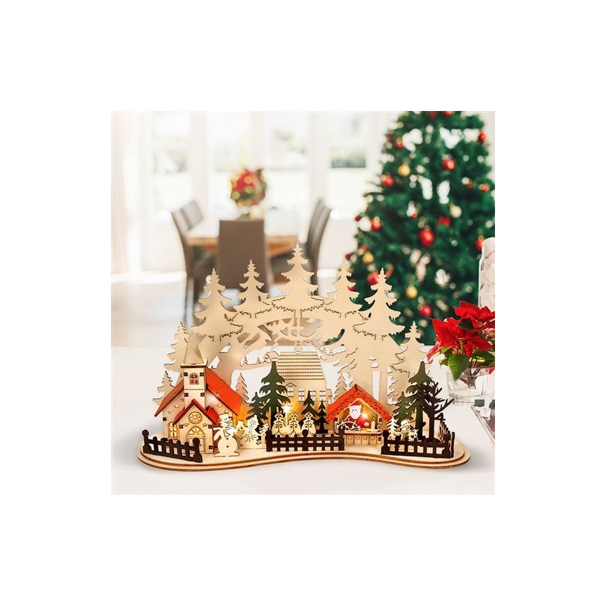 Світлодіодна різдвяна декорація LED/2xAAA містечко