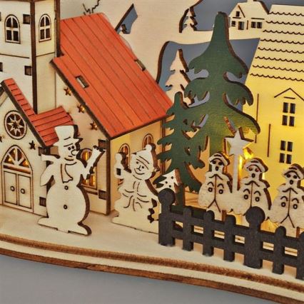 Світлодіодна різдвяна декорація LED/2xAAA містечко