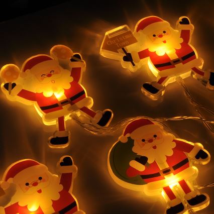 LED-різдвяна гірлянда з присосками 6xLED/2xAA 1,2m тепле біле santa