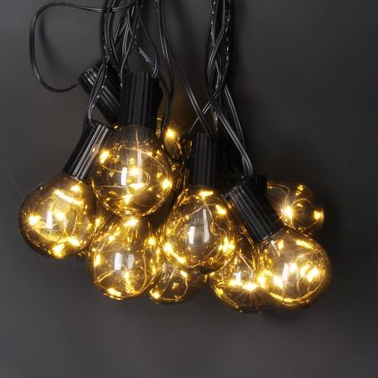 Вулична декоративна LED гірлянда ГІРЛЯНДА 10xLED/3xAA 3 м IP44 теплий білий