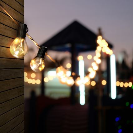 Вулична декоративна LED гірлянда ГІРЛЯНДА 10xLED/3xAA 3 м IP44 теплий білий