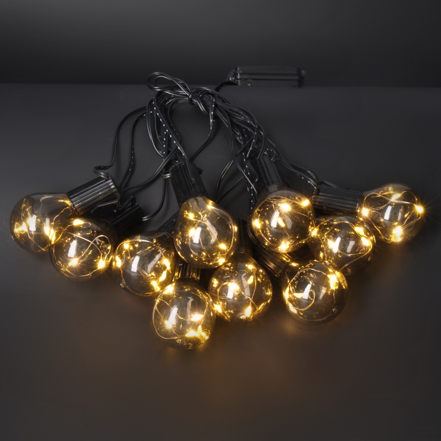Светодиодная уличная декоративная гирлянда GARLAND 10xLED/3xAA 3 м IP44 теплый белый