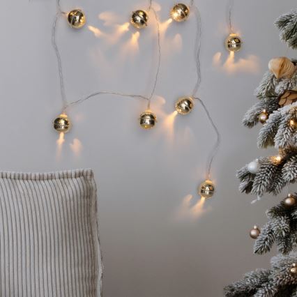 Світлодіодна різдвяна гірлянда 10xLED/2xAA/теплий білий 1,8 м дзвіночки