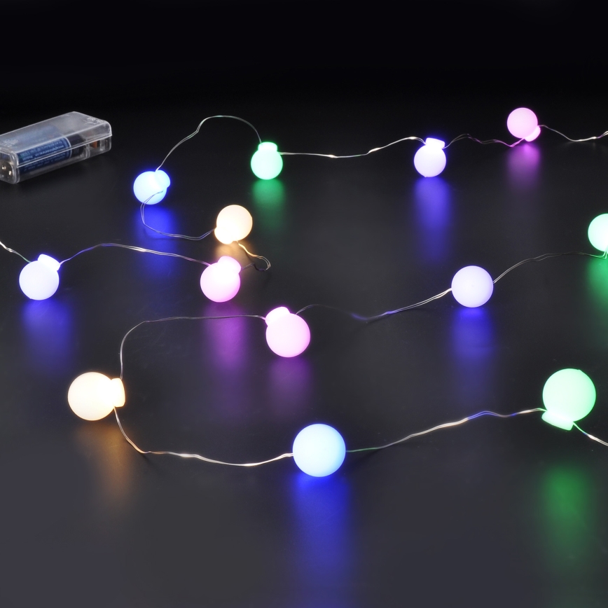 Світлодіодна різдвяна гірлянда 20xLED/2xAA 2,3 м кольоровий