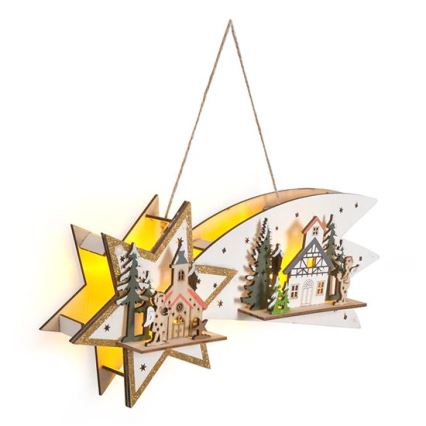 LED-різдвяна прикраса 10xLED/2xAA комета