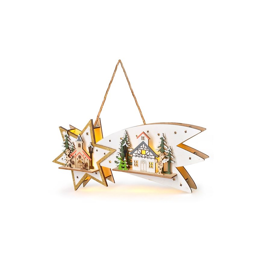 LED Рождественское украшение 10xLED/2xAA Комета